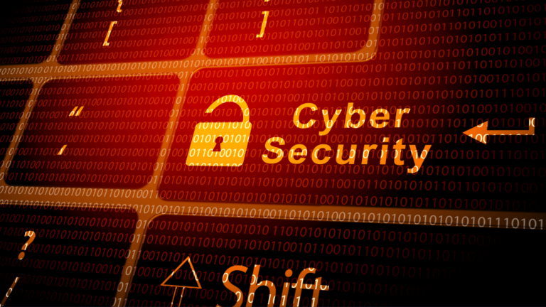 Cyber Attack a screen with the text cyber security